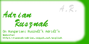 adrian rusznak business card